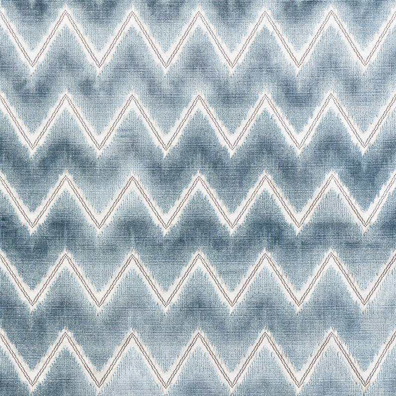 Schumacher Chevron Velvet Mineral Fabric 72842