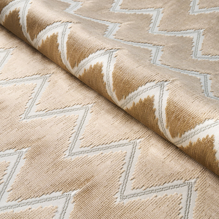 Schumacher Chevron Velvet Gold Fabric 72845