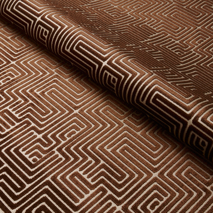 Schumacher Lisboa Velvet Bronze Fabric Sample 72957