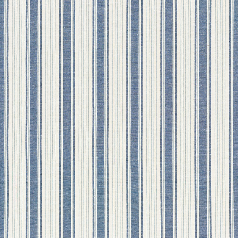 Schumacher Ojai Stripe Prussian Blue Fabric 73000