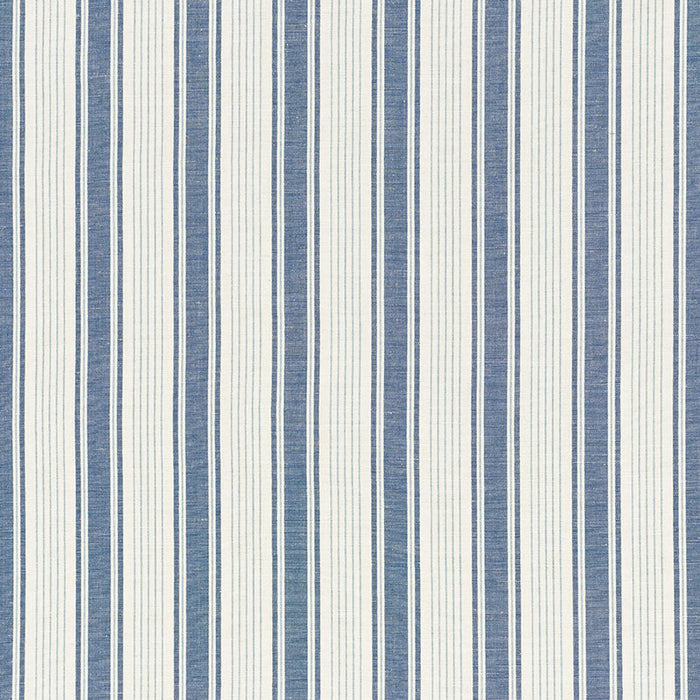 Schumacher Ojai Stripe Prussian Blue Fabric 73000