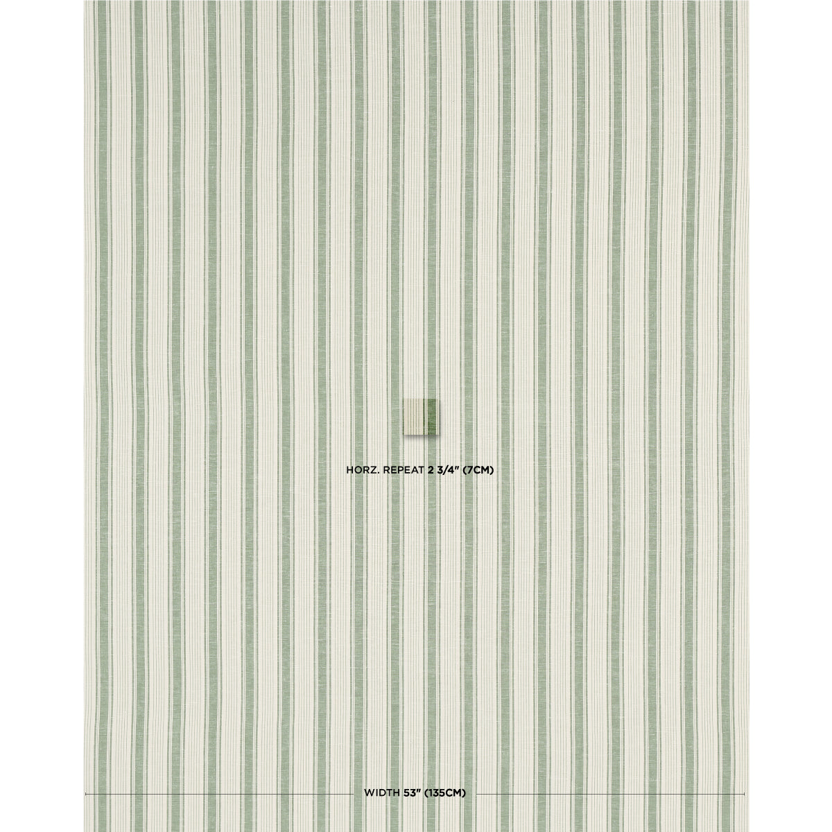 Schumacher Ojai Stripe Leaf Green Fabric 73005