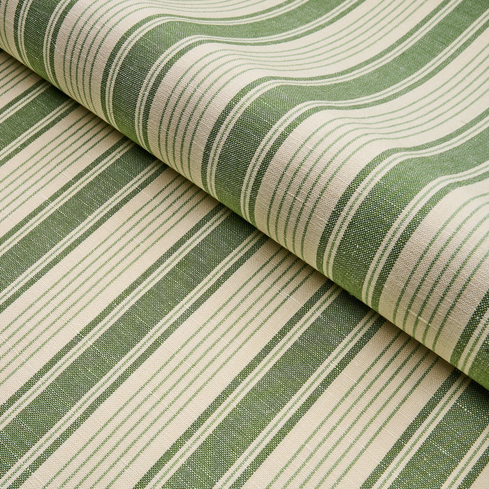 Schumacher Ojai Stripe Leaf Green Fabric 73005