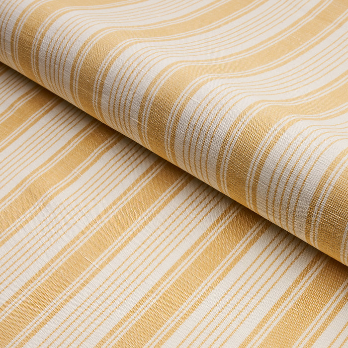 Schumacher Ojai Stripe Yellow Fabric Sample 73006