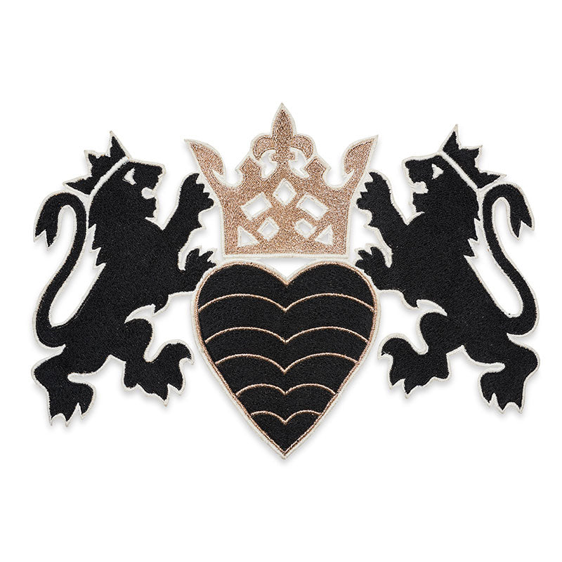 Schumacher Lionheart Applique Black & Gold Trim 73020