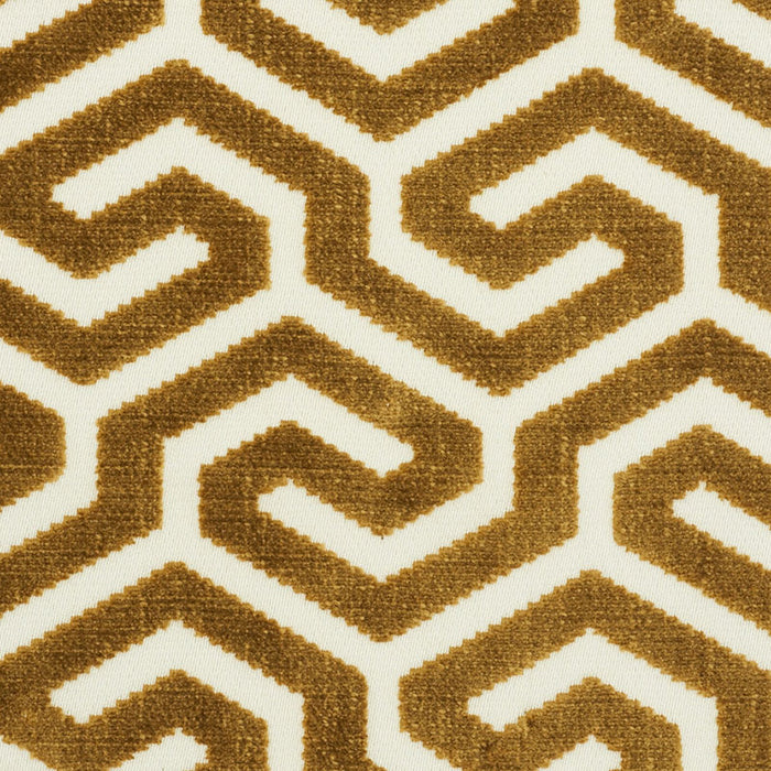 Schumacher Ming Fret Velvet Bronze Fabric 73102