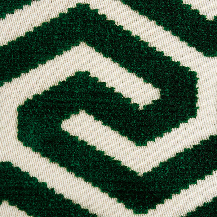 Schumacher Ming Fret Velvet Emerald Fabric Sample 73103