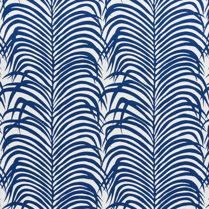 Schumacher Zebra Palm Indoor/Outdoor Navy Fabric Sample 73170