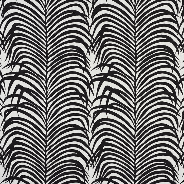 Schumacher Zebra Palm Indoor/Outdoor Black Fabric 73173