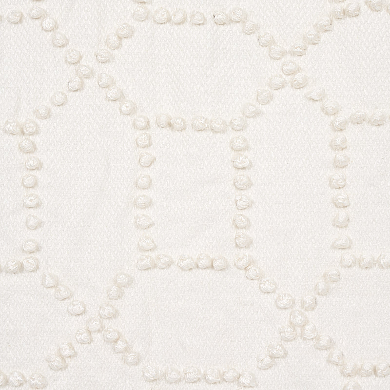 Schumacher Vento Embroidery Ivory Fabric 73281