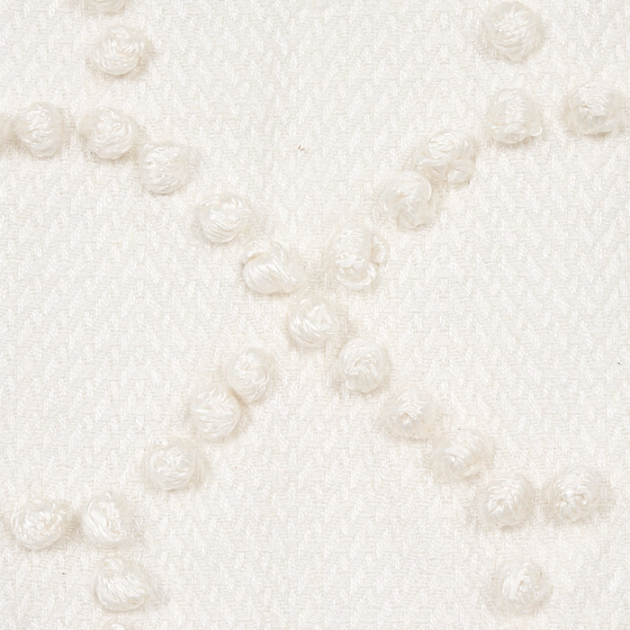 Schumacher Vento Embroidery Ivory Fabric Sample 73281