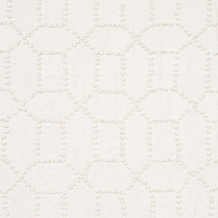 Schumacher Vento Embroidery Ivory Fabric 73281