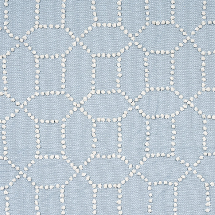 Schumacher Vento Embroidery Sky Fabric 73282