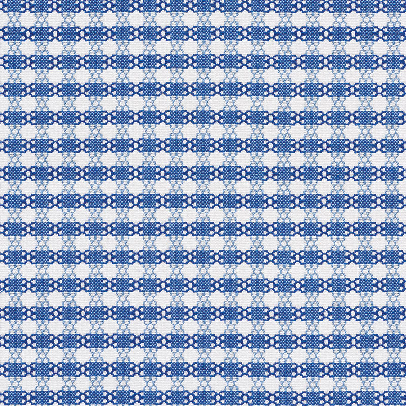 Schumacher Checkmate Blue Fabric 73430