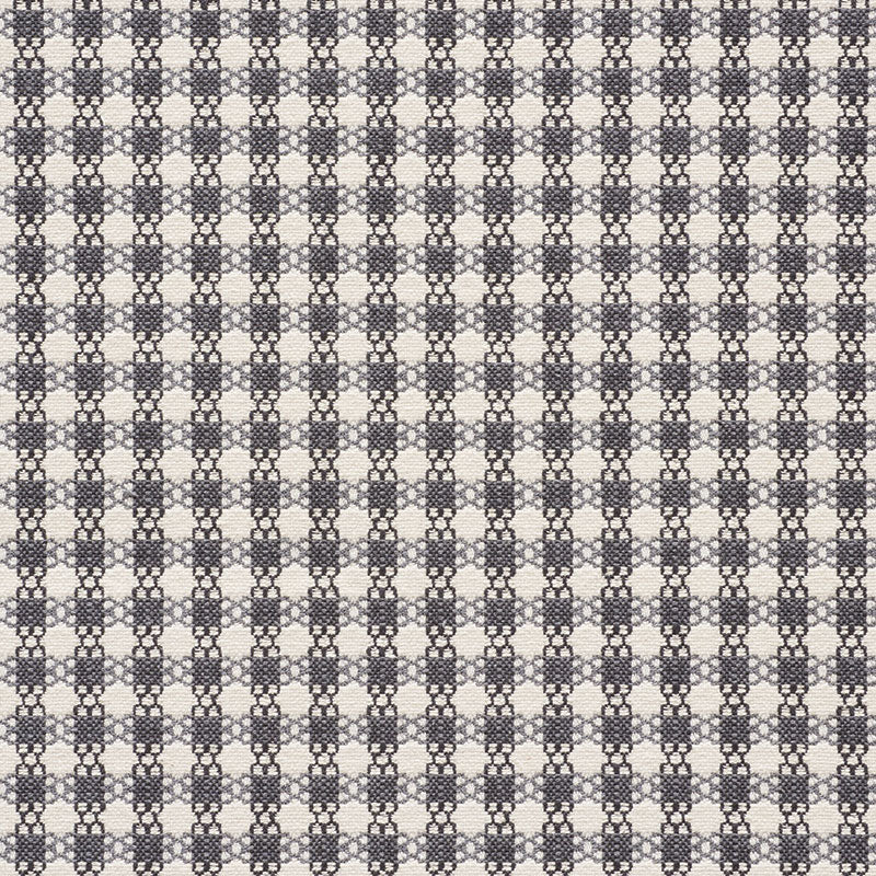 Schumacher Checkmate Graphite Fabric 73432