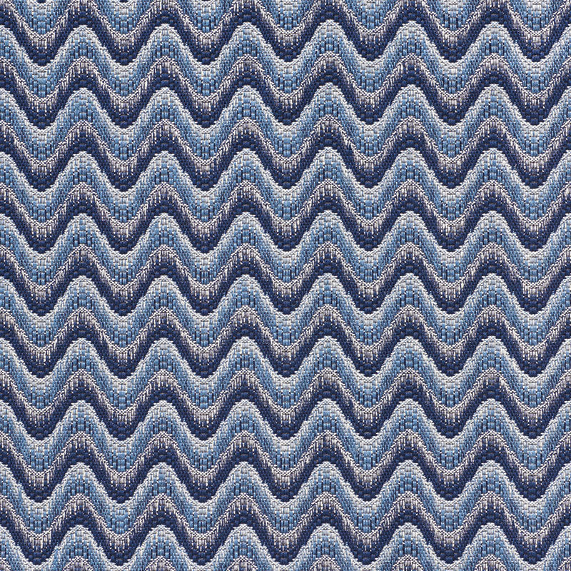 Schumacher Bargello Wave Blue Fabric 73440