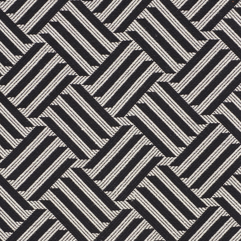 Schumacher Cross Hatch Black Fabric 73451