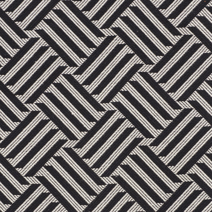 Schumacher Cross Hatch Black Fabric Sample 73451