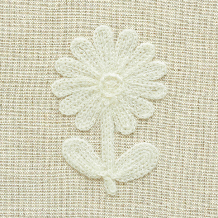 Schumacher Paley Embroidery Natural Fabric 73482