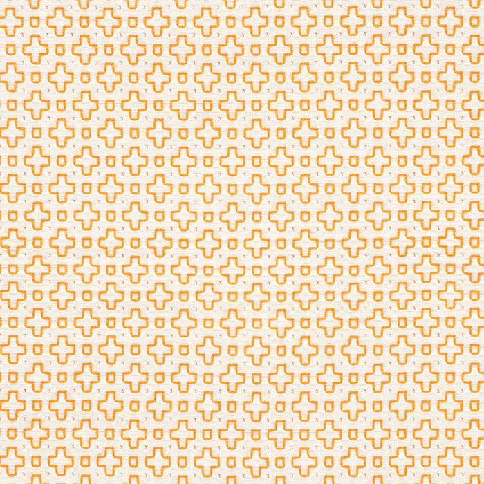 Schumacher Scout Embroidery Orange Fabric Sample 73562