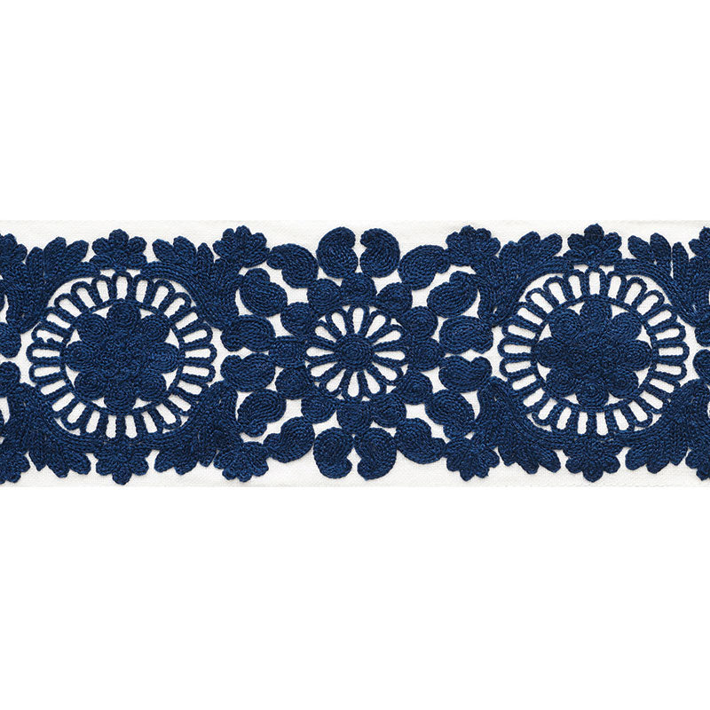 Schumacher Joelle Tape Blue Trim 73622