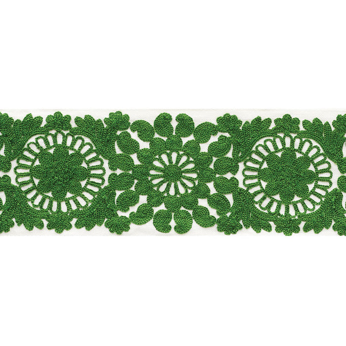 Schumacher Joelle Tape Green Trim Sample 73623