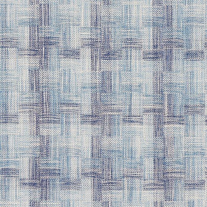 Schumacher Boro Plaid Indigo Fabric Sample 73740