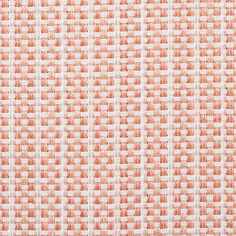 Schumacher Rustic Basketweave Coral Fabric 73884