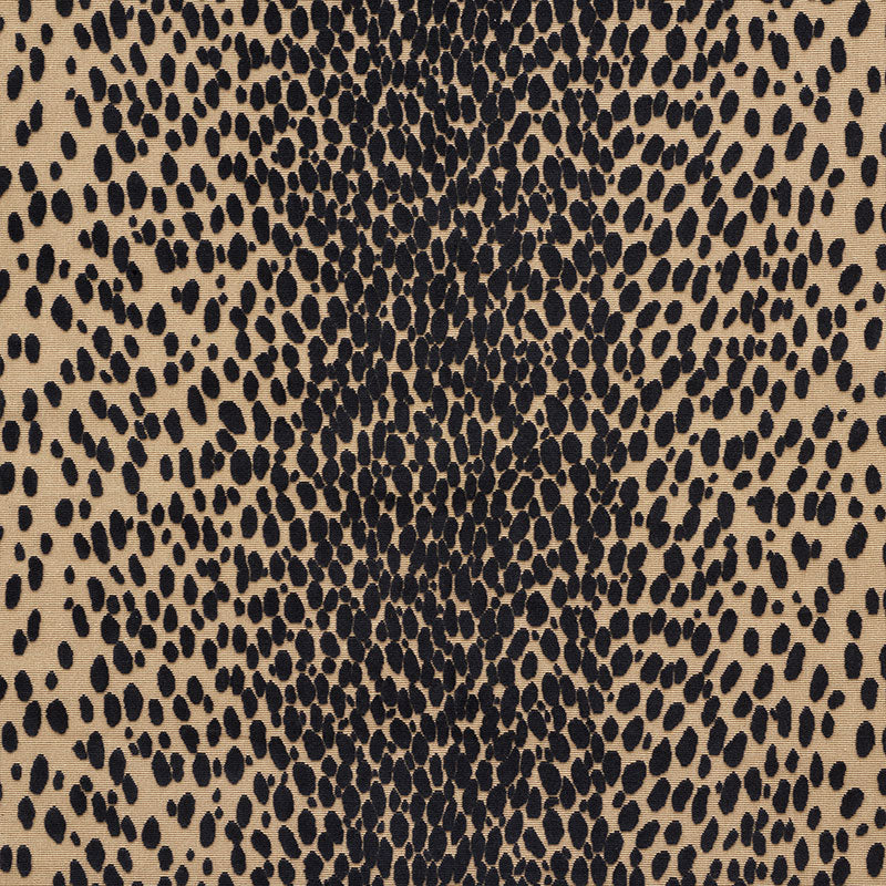 Schumacher Cheetah Velvet Ebony Fabric 73913