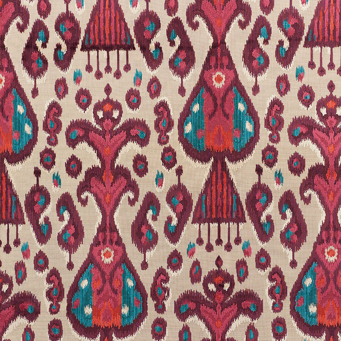 Schumacher Tabriz Ikat Velvet Aubergine Fabric 73931