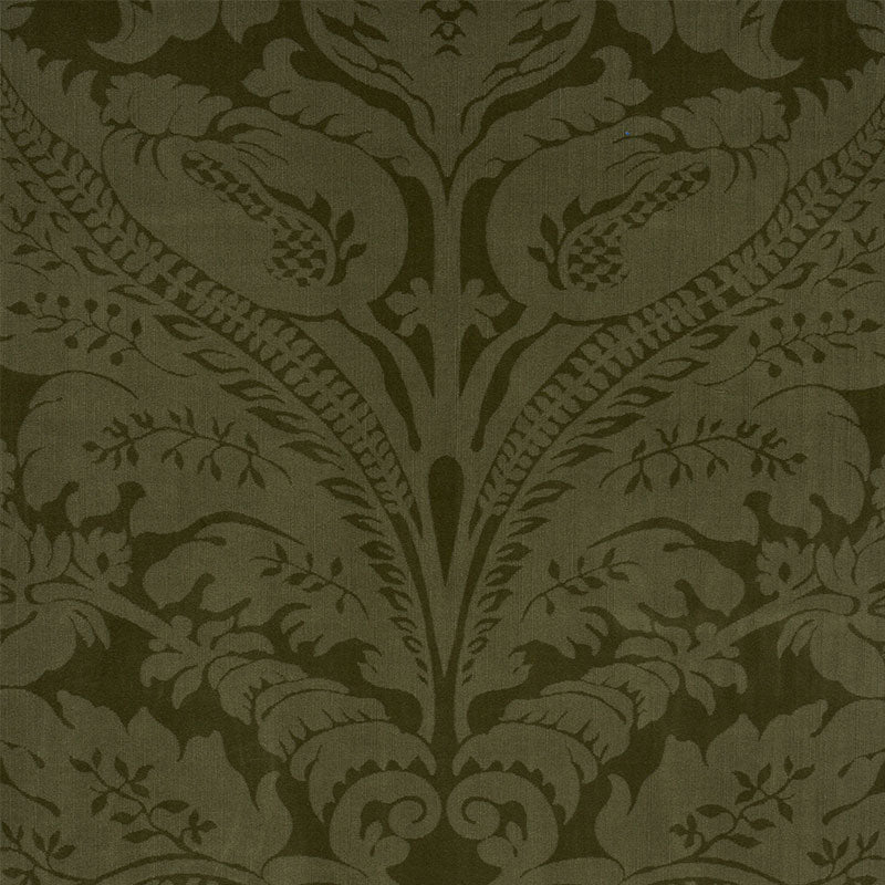 Schumacher Cordwain Velvet Olive Fabric 73951