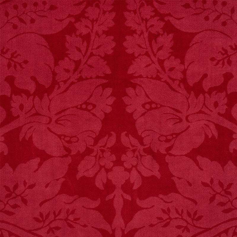 Schumacher Cordwain Velvet Red Fabric 73952