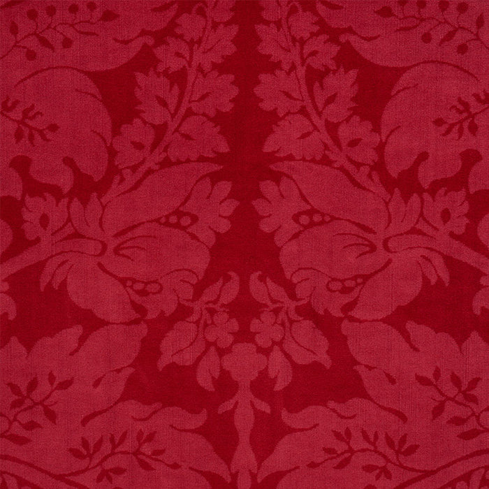 Schumacher Cordwain Velvet Red Fabric Sample 73952