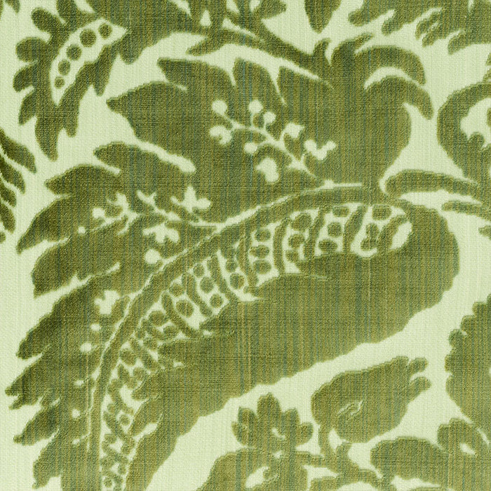 Schumacher Pavia Silk Velvet Olivine Fabric 73980