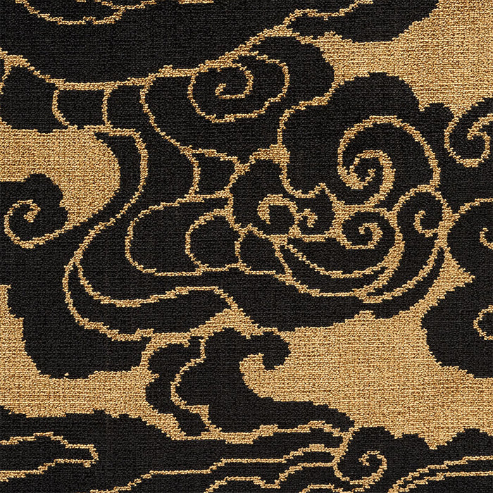 Schumacher Sozan Velvet Gold & Onyx Fabric Sample 74060