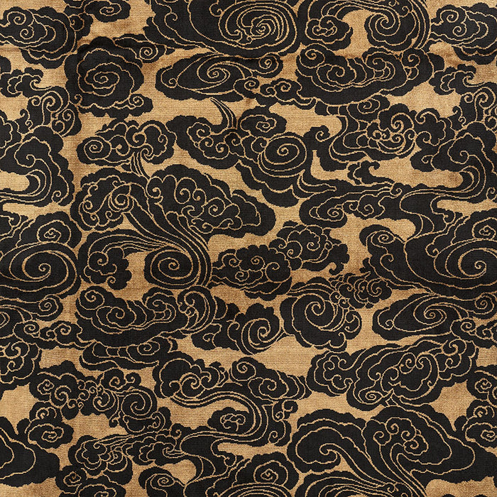 Schumacher Sozan Velvet Gold & Onyx Fabric Sample 74060