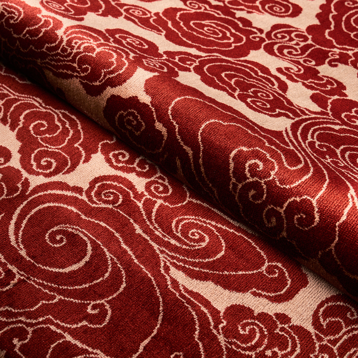 Schumacher Sozan Velvet Cinnabar Fabric 74064