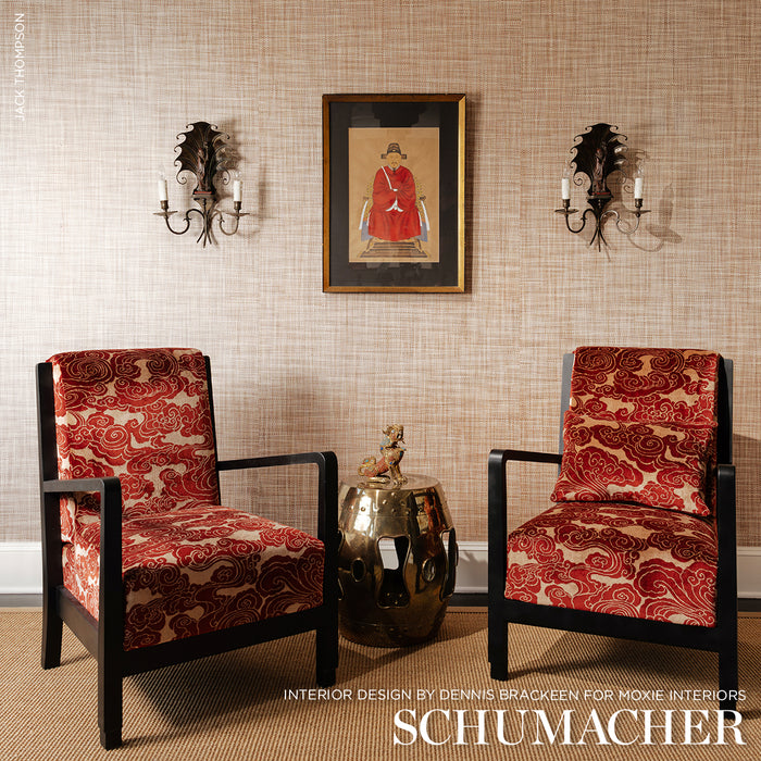 Schumacher Sozan Velvet Cinnabar Fabric 74064