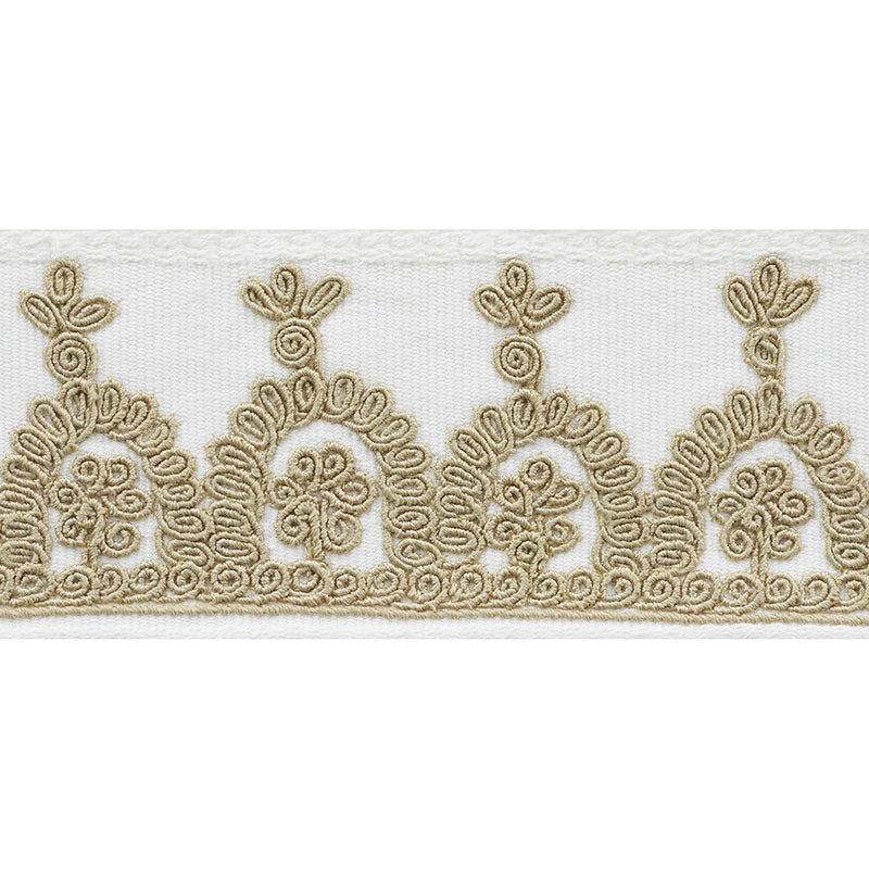 Schumacher Noelia Embroidered Tape Ivory Trim 74150