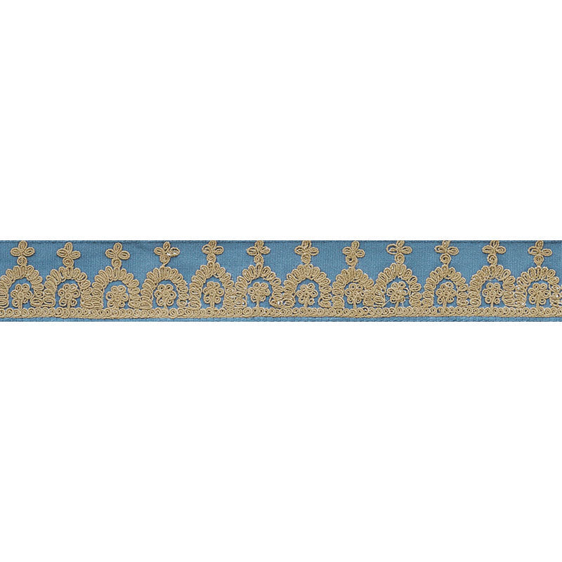 Schumacher Noelia Embroidered Tape Cadet Trim 74153