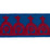 Schumacher Noelia Embroidered Tape Red On Blue Trim Sample 74156