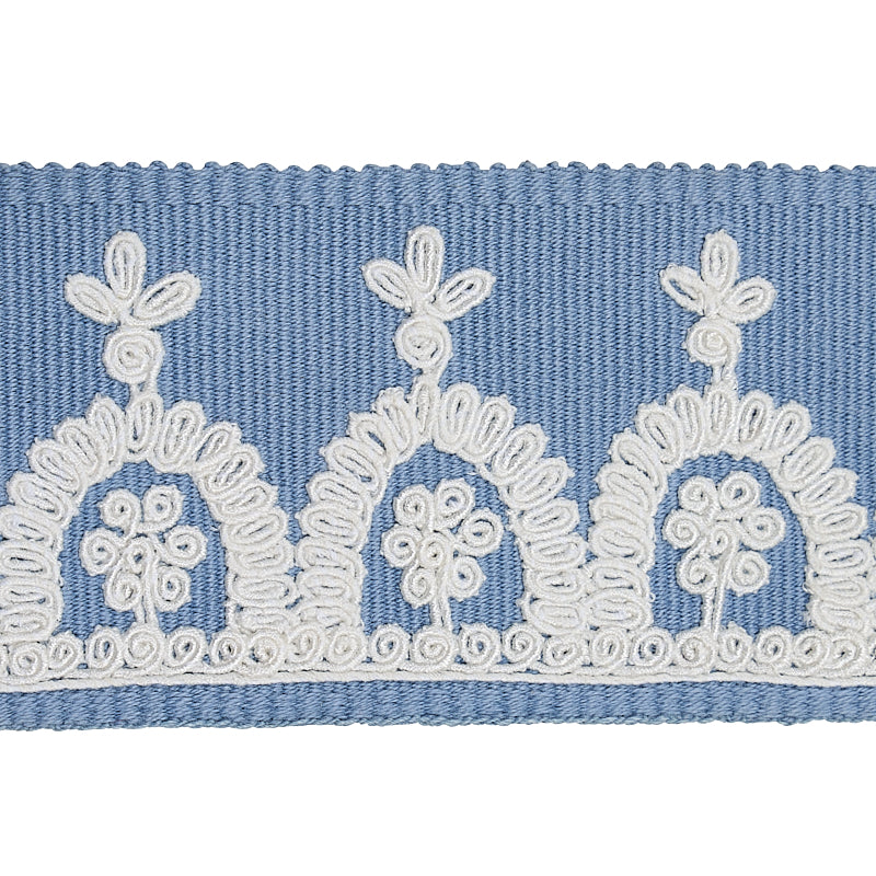 Schumacher Noelia Embroidered Tape Chambray Trim 74157