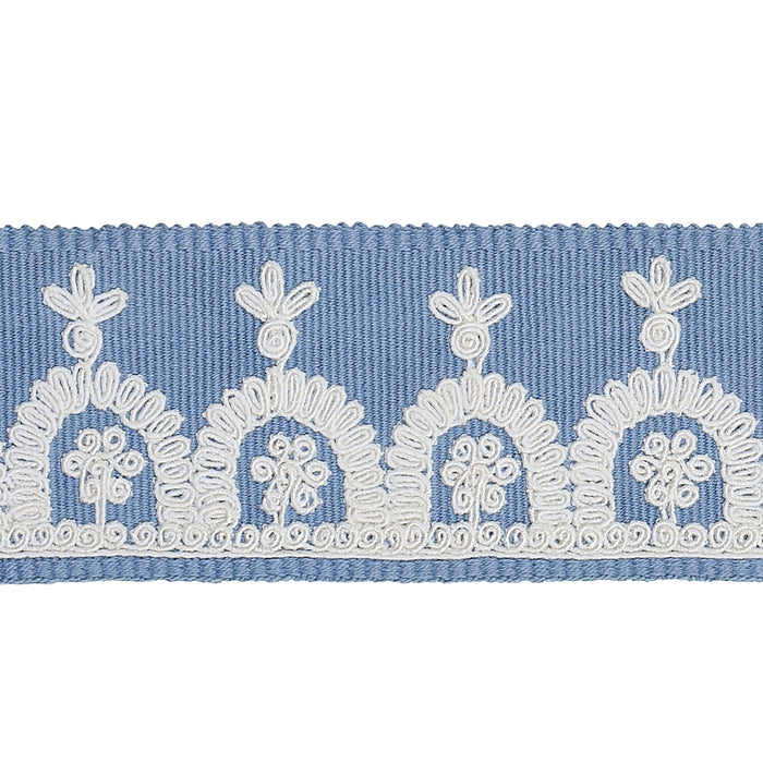 Schumacher Noelia Embroidered Tape Chambray Trim 74157