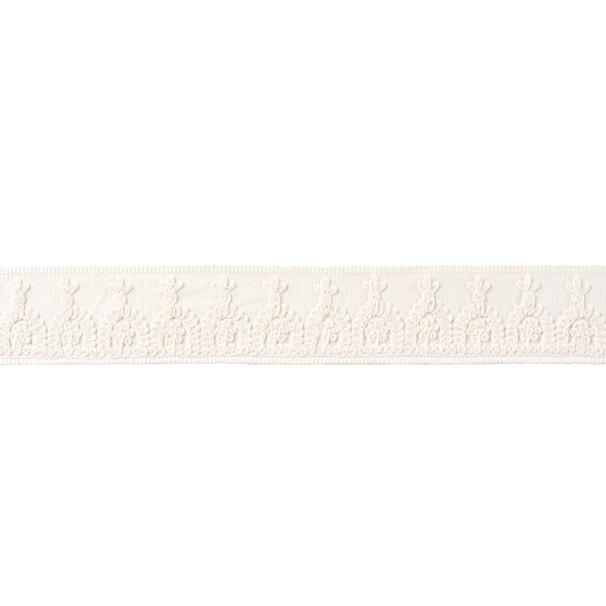 Schumacher Noelia Embroidered Tape White Trim 74158