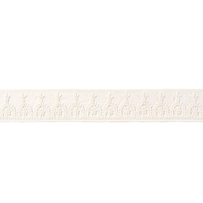 Schumacher Noelia Embroidered Tape White Trim 74158