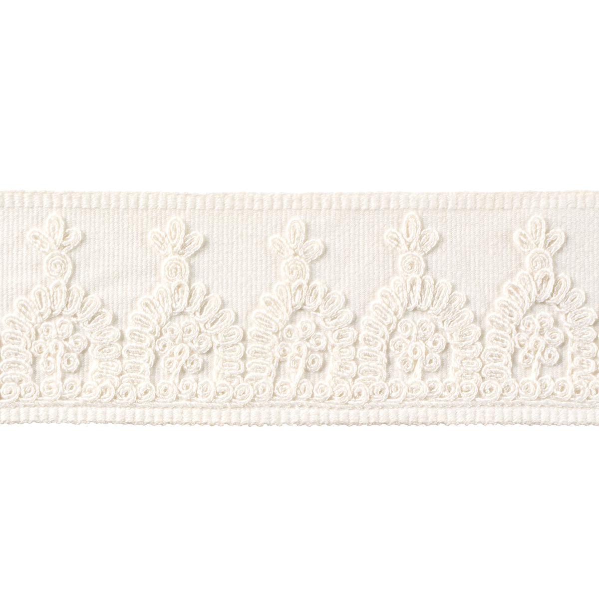 Schumacher Noelia Embroidered Tape White Trim 74158