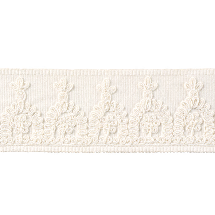 Schumacher Noelia Embroidered Tape White Trim 74158