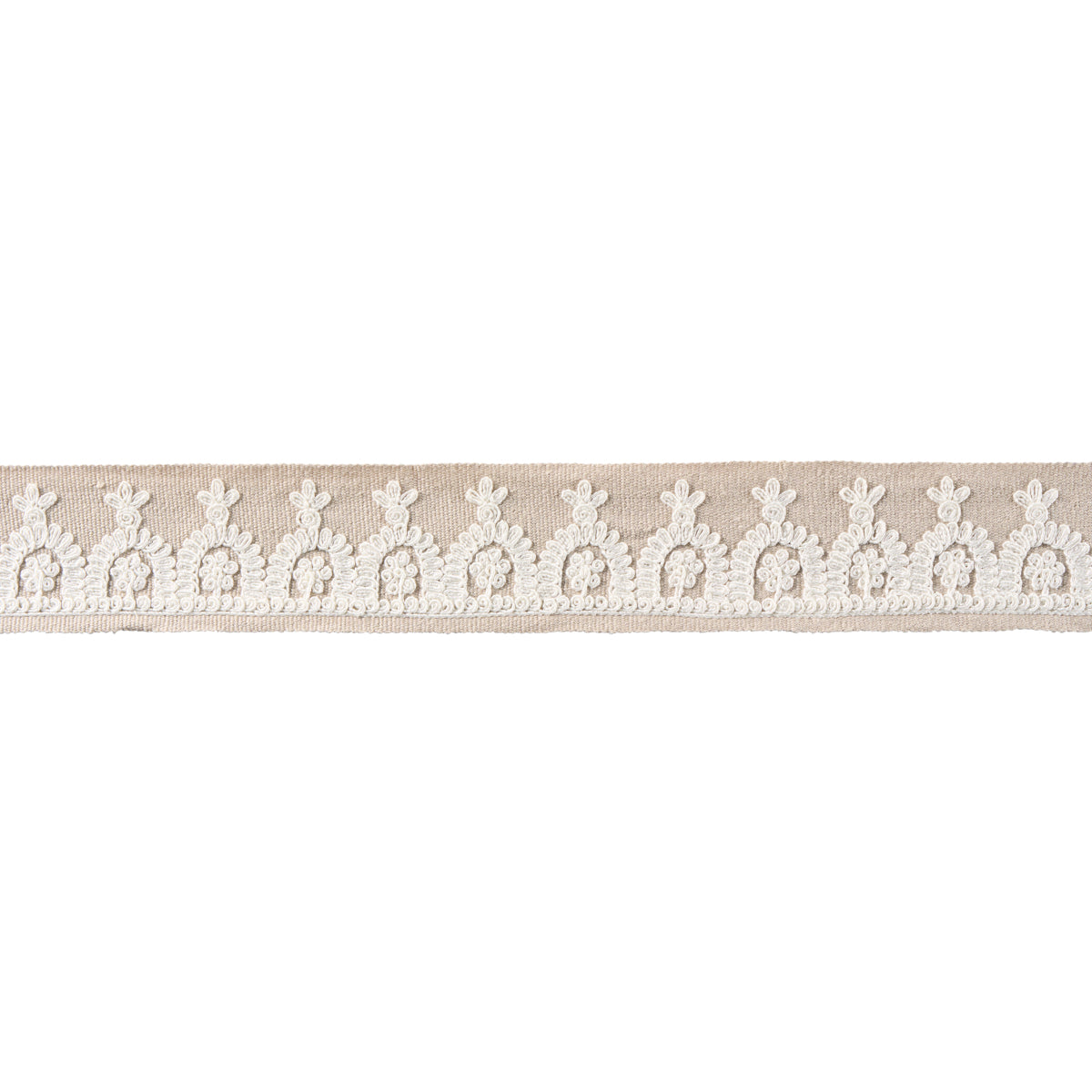 Schumacher Noelia Embroidered Tape Natural Trim 74159