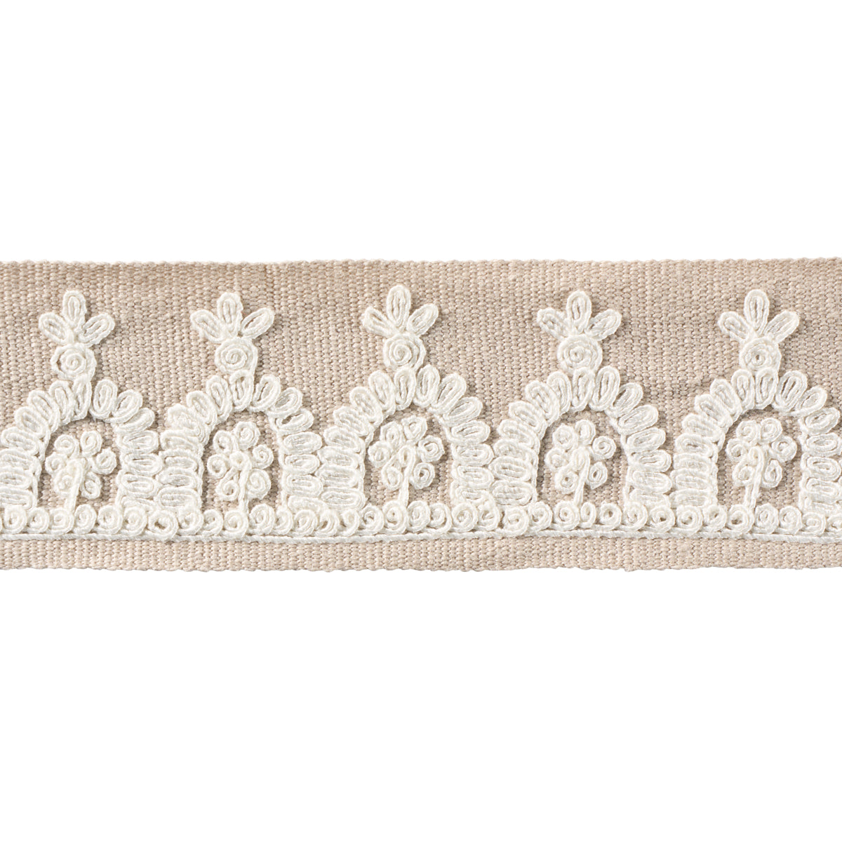 Schumacher Noelia Embroidered Tape Natural Trim 74159