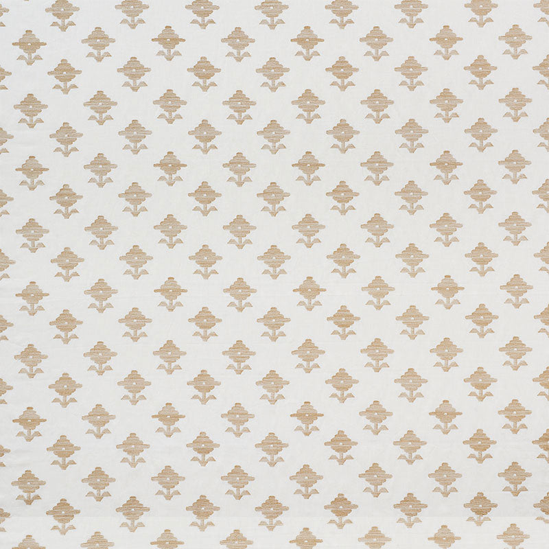 Schumacher Rubia Embroidery Ivory Fabric Sample 74160